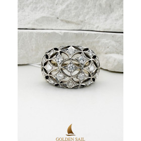 Каблучка із білого золота з діамантами 0,956 ct